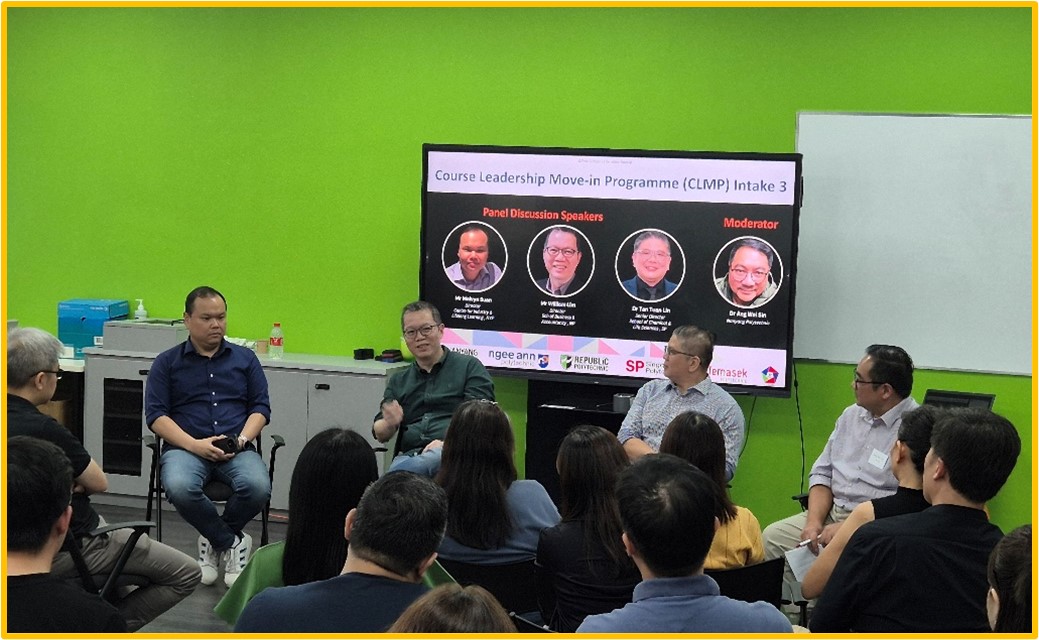 4 people sitting for fireside chat